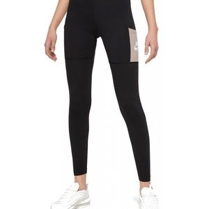 NIKE Tight Fit High Rise Full Length Black Leggings Yoga Pants ~ XL ~ NWT